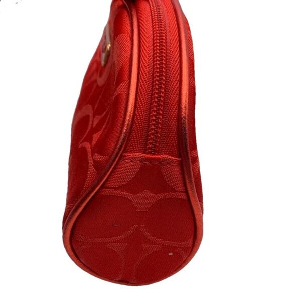 COACH Red Limited Edition Estee Lauder 2010 Cosmetic Make Up Bag - Picture 6 of 10